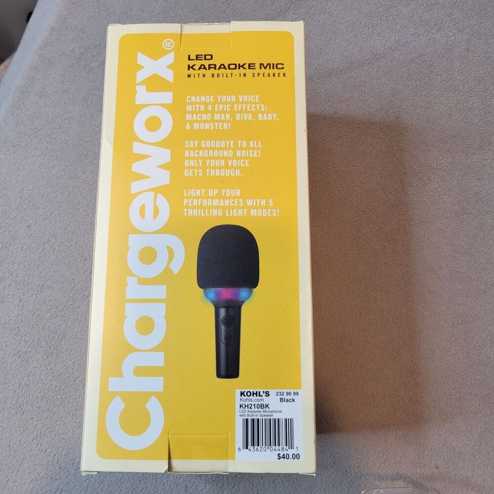ChargeWorx Black Wireless Karaoke Microphone with Speaker
